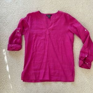 Lauren linen tunic top, pink